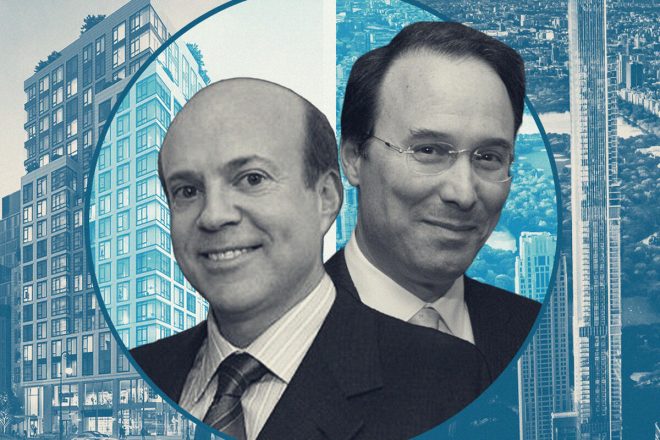 Arthur Zeckendorf and Gary Barnett with 1289 Lexington and Central Park Tower (Terra holdings, Getty, RODE, Central Park Tower)