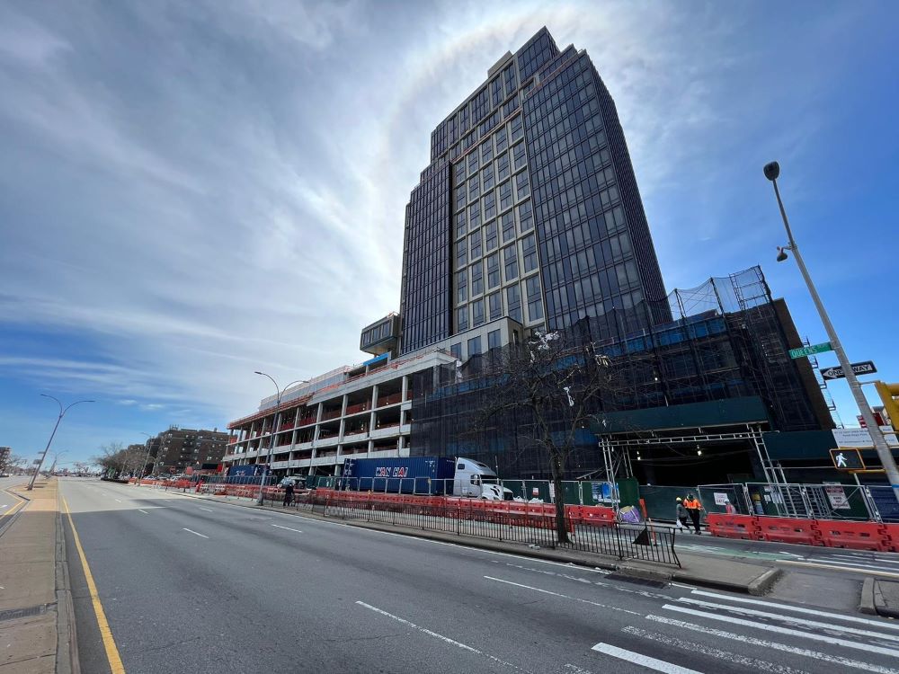 View of construction progress at 98-08 Queens Boulevard