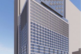Rendering of completely repurposed 25 Water Street, New York City, from office to residential, courtesy of CetraRuddy.
