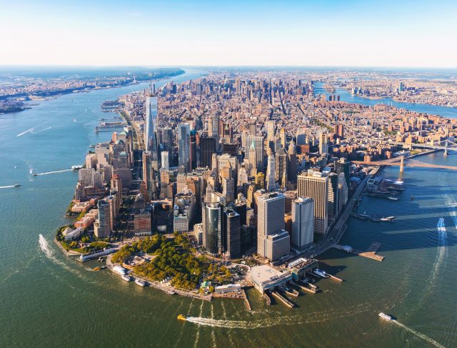 Aerial,View,Of,Lower,Manhattan,New,York,City