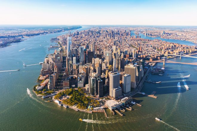 Aerial,View,Of,Lower,Manhattan,New,York,City