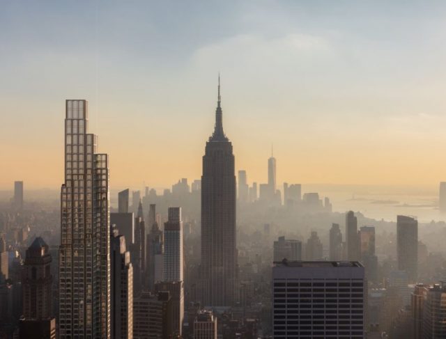 Rendering of 520 Fifth Avenue and the Midtown skyline