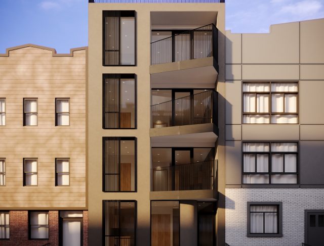 Rendering of 112 Cooper Street in Bushwick, Brooklyn. Courtesy of Hive Developers