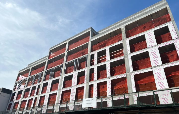 Construction tops off for The Royal at 827 Sterling Place in Crown Heights, Brooklyn. Courtesy of Haussmann Development.