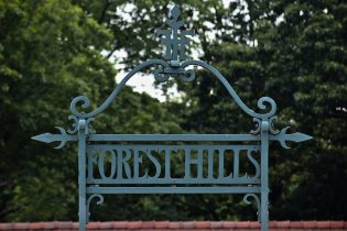 Forest,Hills,Sign,On,The,Train,Platform,(railway,Station,In